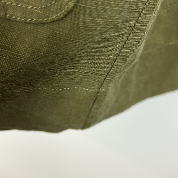 Whistles Utility Linen Blend Button Detail Pockets Shift Dress Size 12 Khaki - Picture 11 of 14